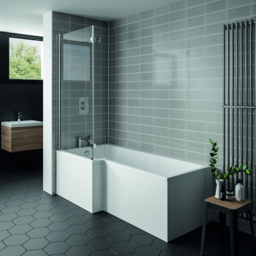 L-Shape Shower Bath Panel & Screen 1 L-Shape Shower Bath Panel & Screen