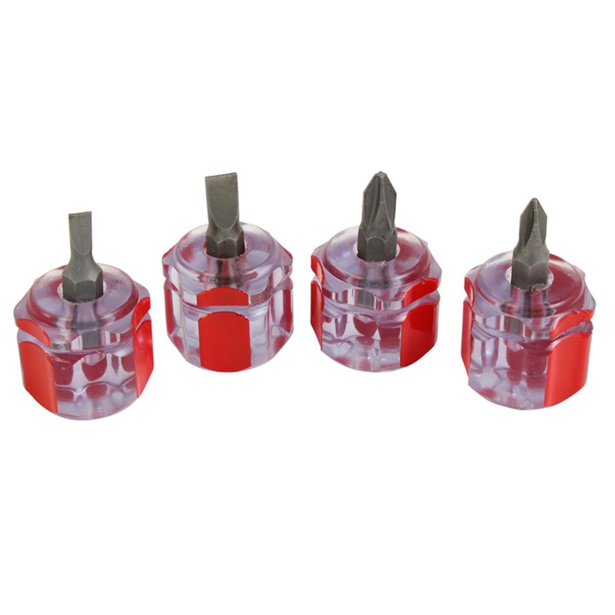 Dekton 4pc Mini Stubby Screwdriver Set 1 Dekton 4pc Mini Stubby Screwdriver Set