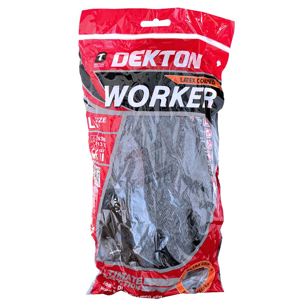 Dekton Latex Coated Worker Gloves Extra Large 1 Dekton Latex Coated Worker Gloves Extra Large